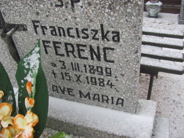 Franciszka Ferenc 1899 Wągrowiec klasztorny - Grobonet - Wyszukiwarka osób pochowanych