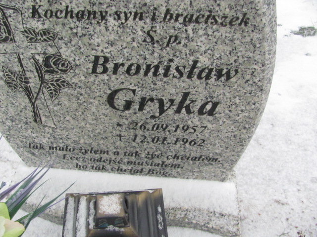 Bronisław Gryka 1957 Wągrowiec klasztorny - Grobonet - Wyszukiwarka osób pochowanych