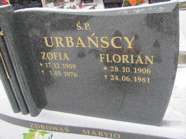 Zofia Urbańska 1909 Wągrowiec klasztorny - Grobonet - Wyszukiwarka osób pochowanych