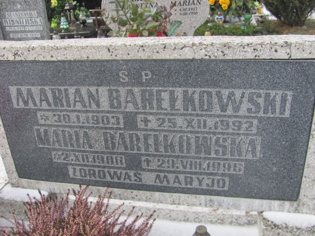 Marian Barełkowski 1903 Wągrowiec klasztorny - Grobonet - Wyszukiwarka osób pochowanych