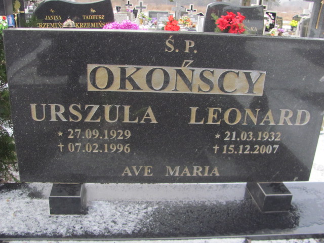 Leonard Okoński 1932 Wągrowiec klasztorny - Grobonet - Wyszukiwarka osób pochowanych