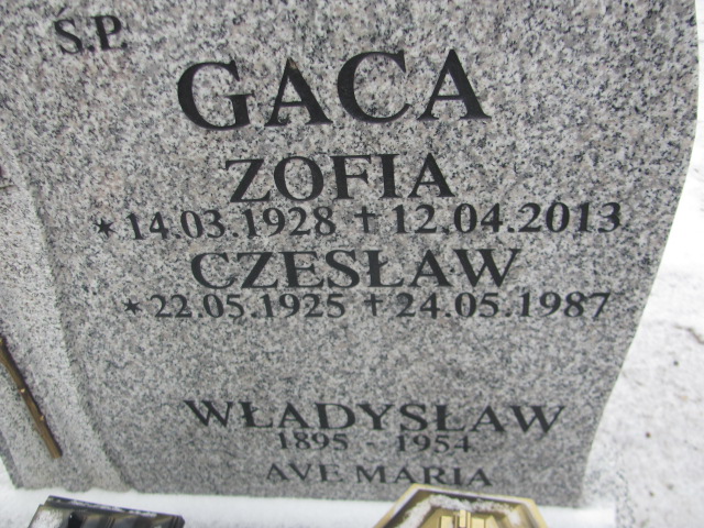 Czesław Gaca 1925 Wągrowiec klasztorny - Grobonet - Wyszukiwarka osób pochowanych