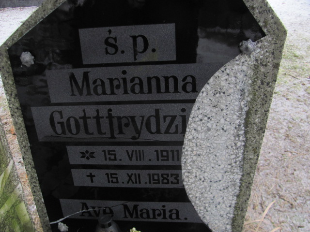 Marianna Gottfrydzi... 1911 Wągrowiec klasztorny - Grobonet - Wyszukiwarka osób pochowanych