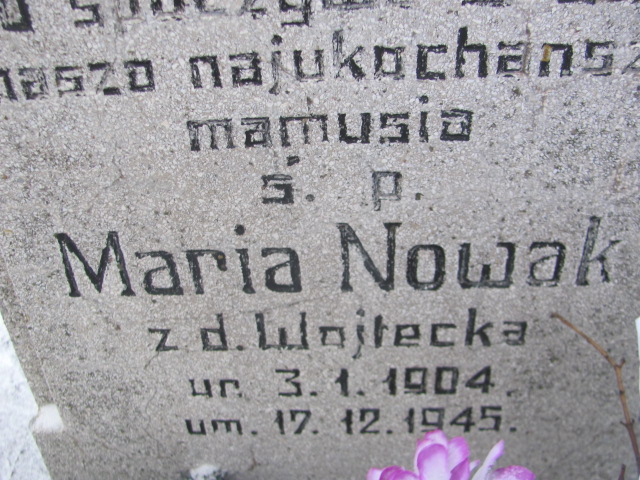 Maria Nowak 1904 Wągrowiec klasztorny - Grobonet - Wyszukiwarka osób pochowanych