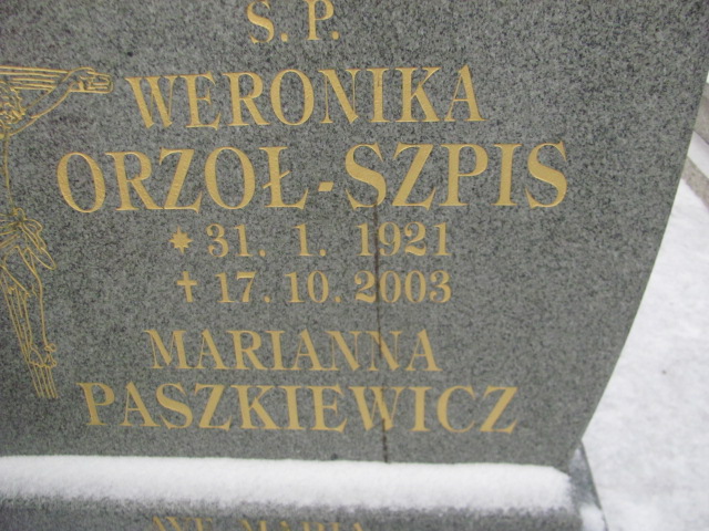 Weronika Orzoł-Szpis 1921 Wągrowiec klasztorny - Grobonet - Wyszukiwarka osób pochowanych