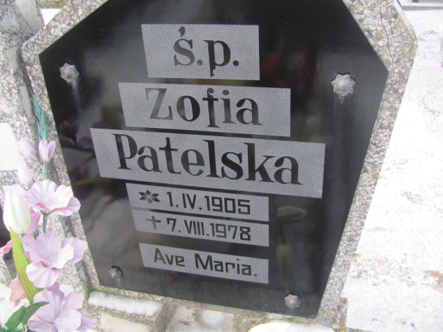 Zofia Patelska 1905 Wągrowiec klasztorny - Grobonet - Wyszukiwarka osób pochowanych